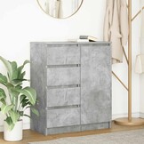 Dressoir met Lades - Spaanplaat Betongrijs (71x35x84 cm) - 59% Korting!