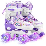 Kinder rollerskates paars/wit verstelbaar maat S - 33% korting!