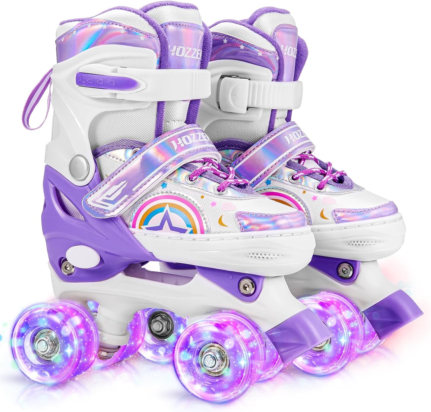 Kinder rollerskates paars/wit verstelbaar maat S - 33% korting!
