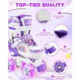 Kinder rollerskates paars/wit verstelbaar maat S - 33% korting!
