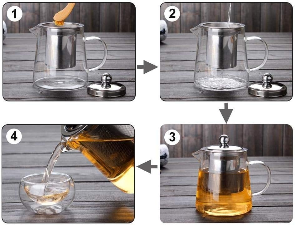 Glazen Theepot met RVS Filter - 27% Korting!