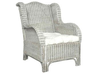 Rattan Stoel met Crèmewit Kussen - Natuurlijk & Stijlvol | 30% Korting