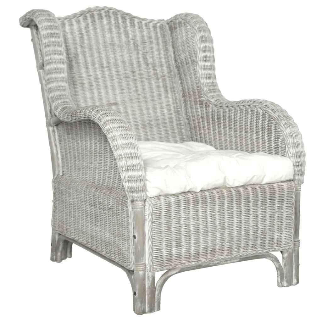 Rattan Stoel met Crèmewit Kussen - Natuurlijk & Stijlvol | 30% Korting