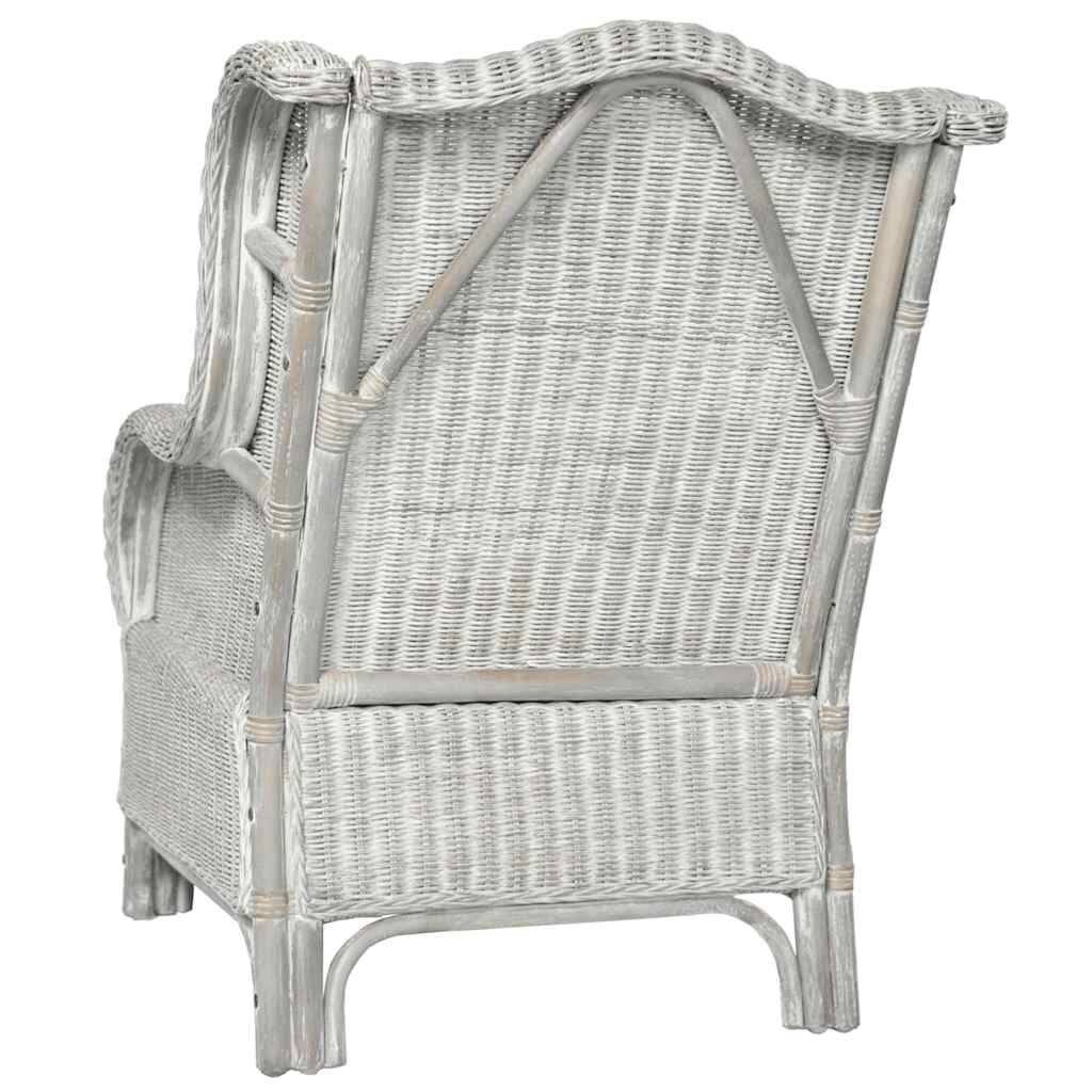 Rattan Stoel met Crèmewit Kussen - Natuurlijk & Stijlvol | 30% Korting