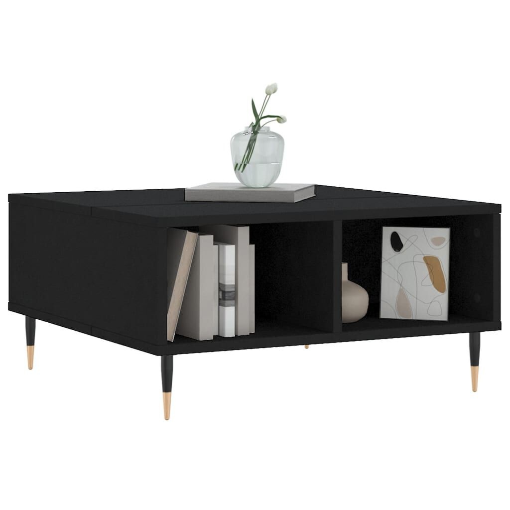 Salontafel bewerkt hout zwart - 60x60x30 cm - 53% korting