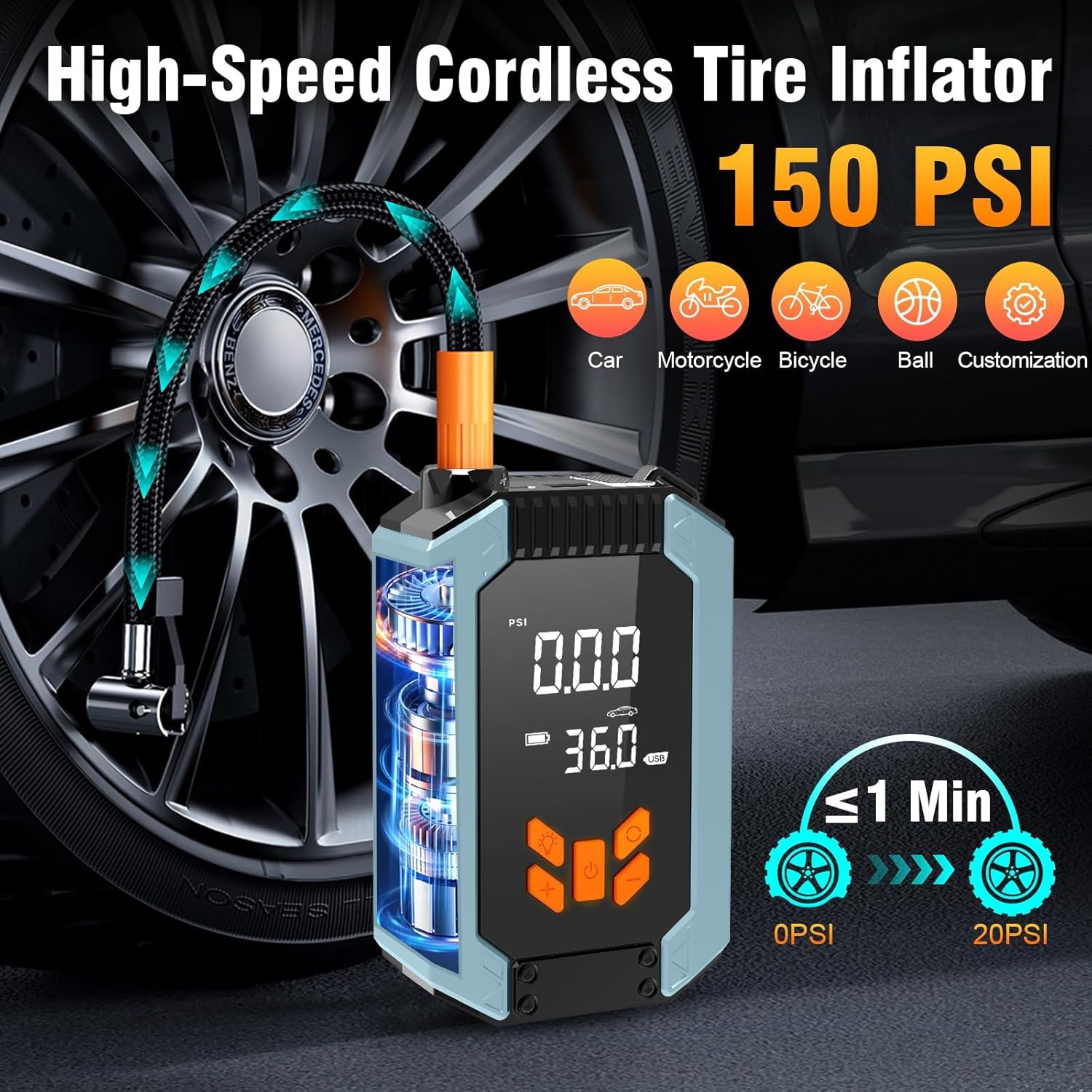 Starthulp 4000A Powerbank 150PSI Compressor - 28% Korting