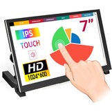7" Draagbaar Touchscreen Monitor met IPS | 1024x600 | Zwart | 46% Korting