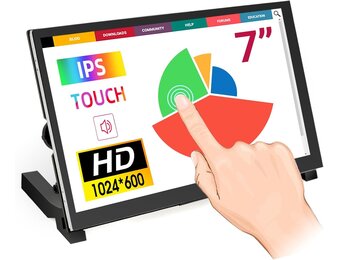 7" Draagbaar Touchscreen Monitor met IPS | 1024x600 | Zwart | 46% Korting