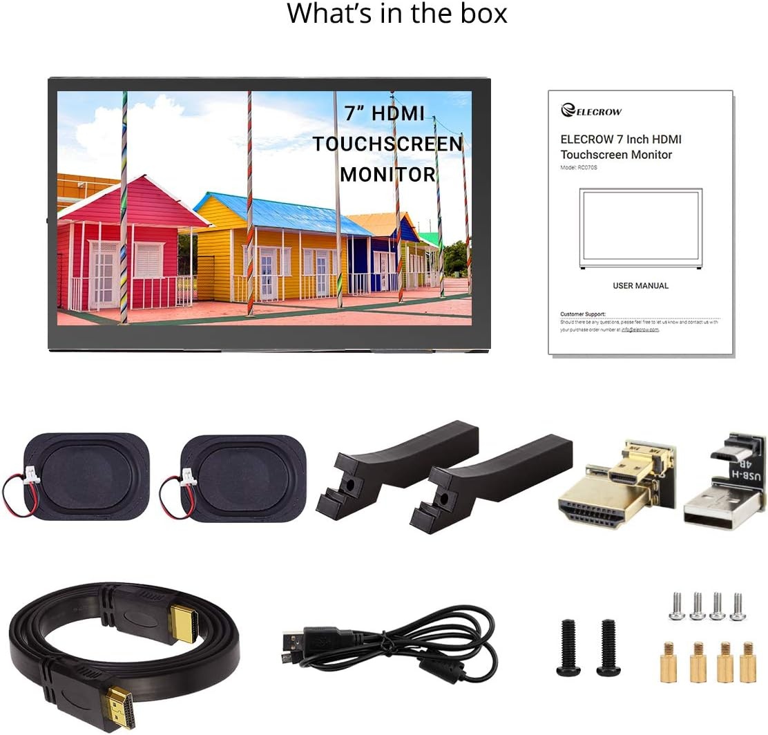 7" Draagbaar Touchscreen Monitor met IPS | 1024x600 | Zwart | 46% Korting