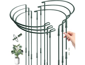 6x Metalen Plantensteunen Halfrond (25x60 cm) - Groen