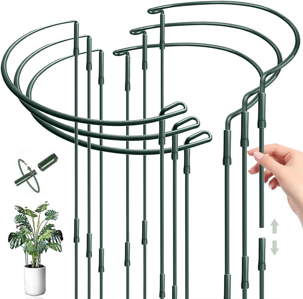 6x Metalen Plantensteunen Halfrond (25x60 cm) - Groen