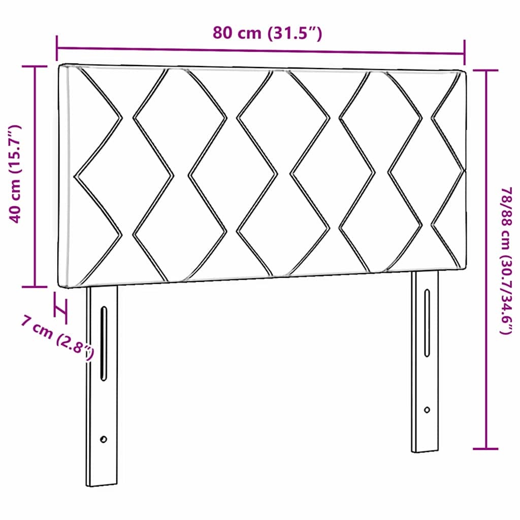 Stoffen Hoofdbord Blauw Geometric 80 cm - 75% Korting