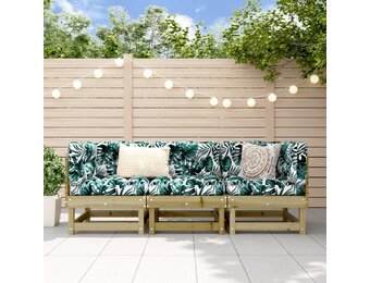 vidaXL 3-delige Loungeset Grenenhout - 35% Korting