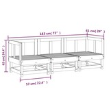 vidaXL 3-delige Loungeset Grenenhout - 35% Korting