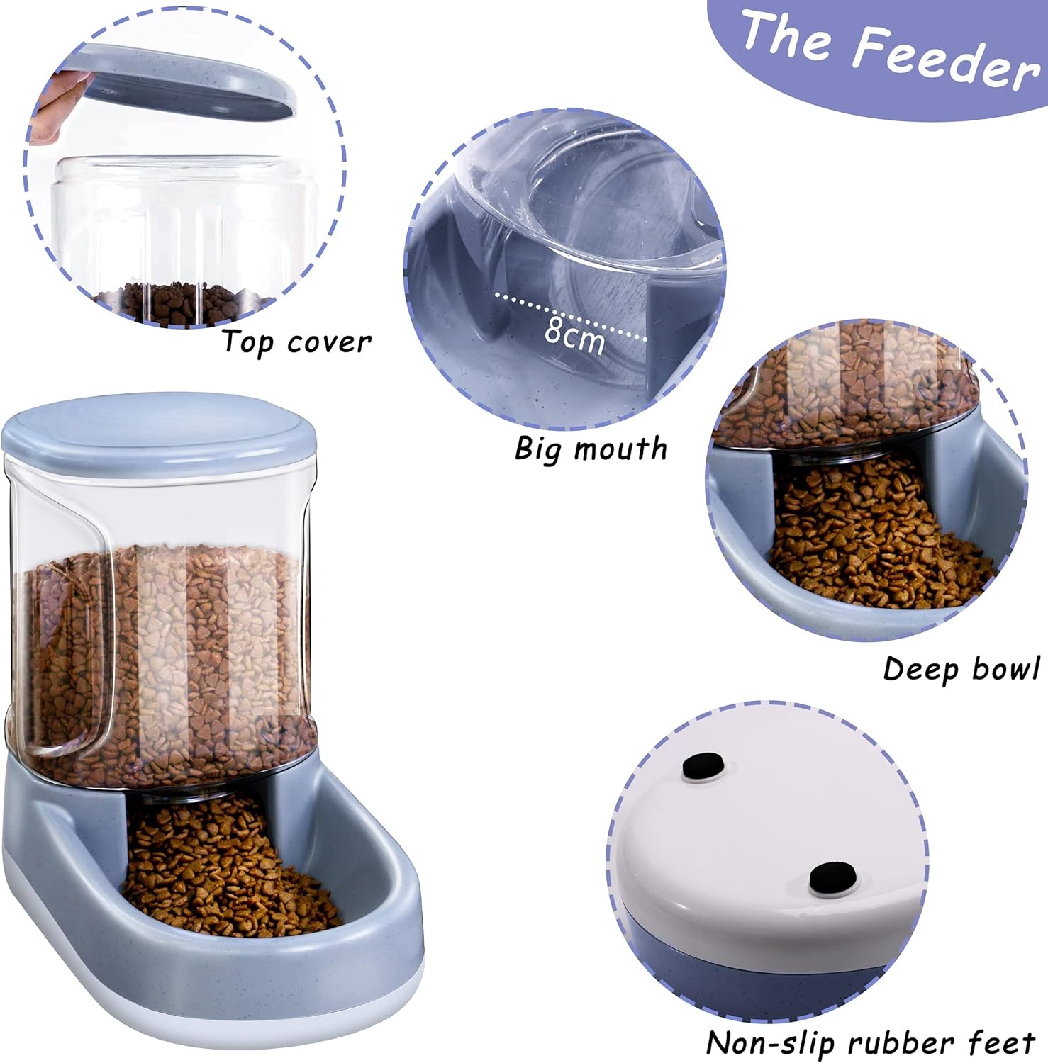 2-in-1 Voer- & Waterdispenser 3,8L Grijs - Nu 28% Korting!