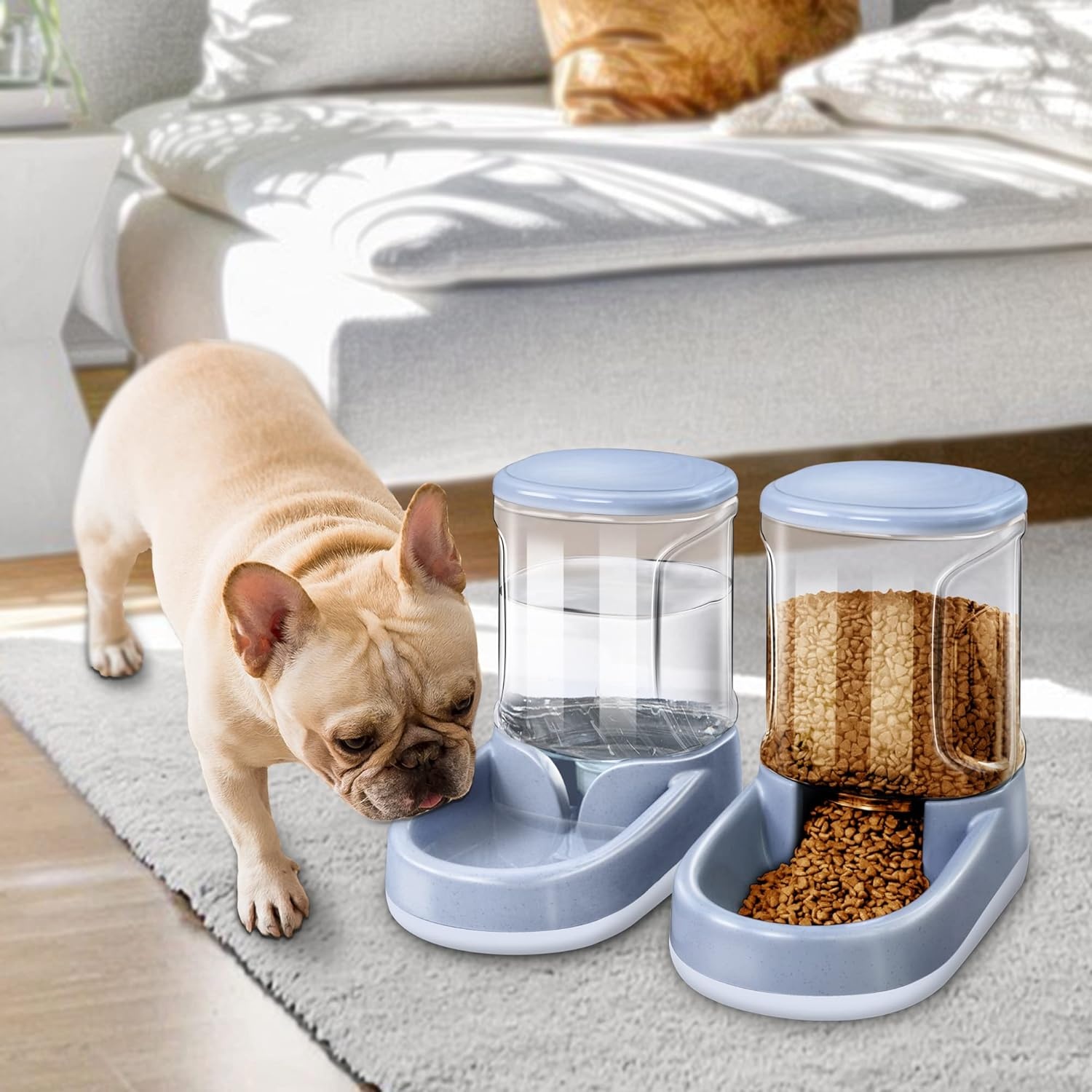 2-in-1 Voer- & Waterdispenser 3,8L Grijs - Nu 28% Korting!