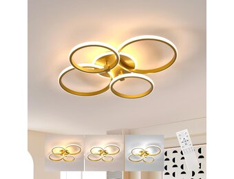 Dimbare Goudkleurige LED Plafondlamp 40W met Afstandsbediening - 34% Korting