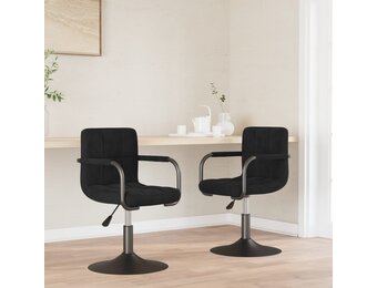 Draaibare Eetkamerstoelen, 2 stuks, Fluweel Zwart - 30% Korting!