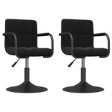 Draaibare Eetkamerstoelen, 2 stuks, Fluweel Zwart - 30% Korting!