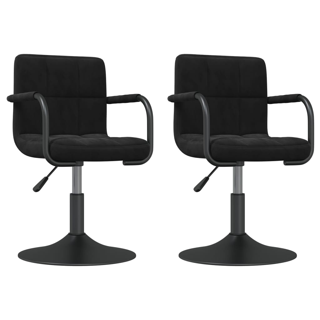 Draaibare Eetkamerstoelen, 2 stuks, Fluweel Zwart - 30% Korting!