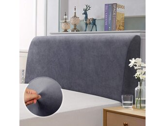 Hoofdbordhoes Grijs Fluweel Stretch 180-200 cm | 33% Korting