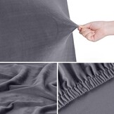 Hoofdbordhoes Grijs Fluweel Stretch 180-200 cm | 33% Korting