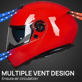 Modulaire Integraalhelm Motorhelm Rood Maat M | DOT-gekeurd | 34% Korting