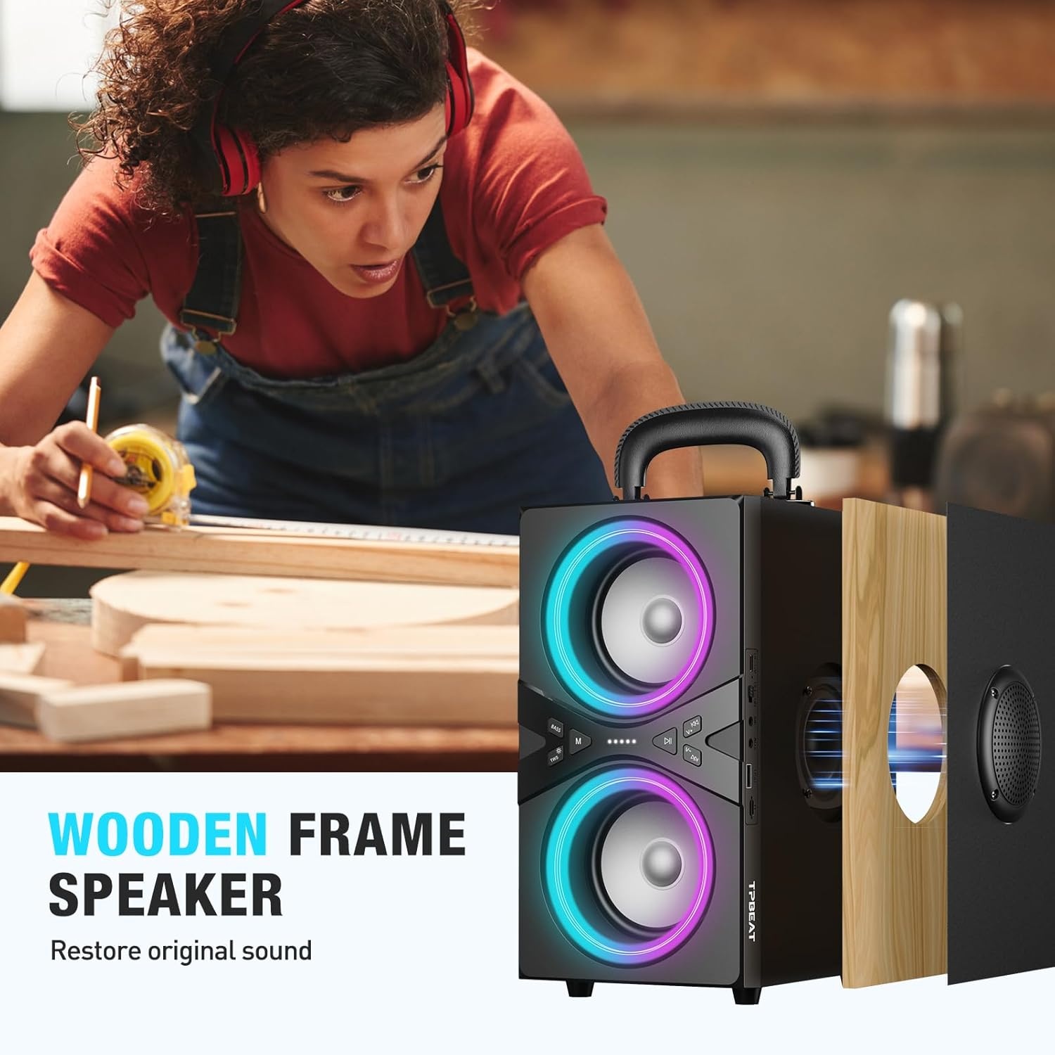 Draagbare Party Bluetooth Speaker 80W met LED-verlichting | 34% Korting