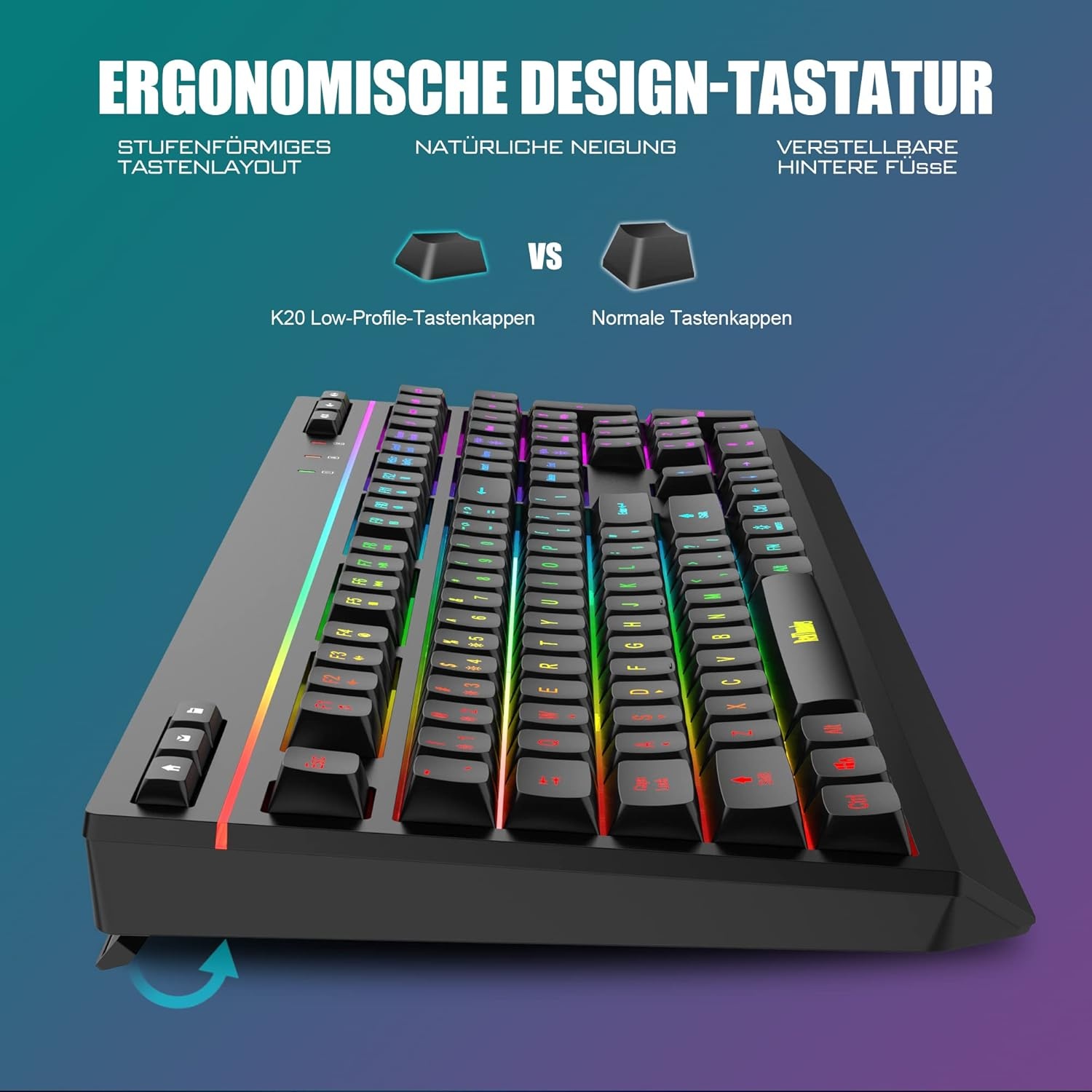 Draadloos Gaming Toetsenbord & Muis Set K20 | 33% Korting | QWERTZ Duits