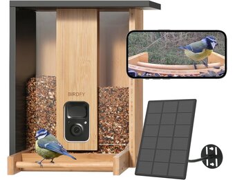 Bamboe Vogelvoederhuis met Camera (54% Korting)