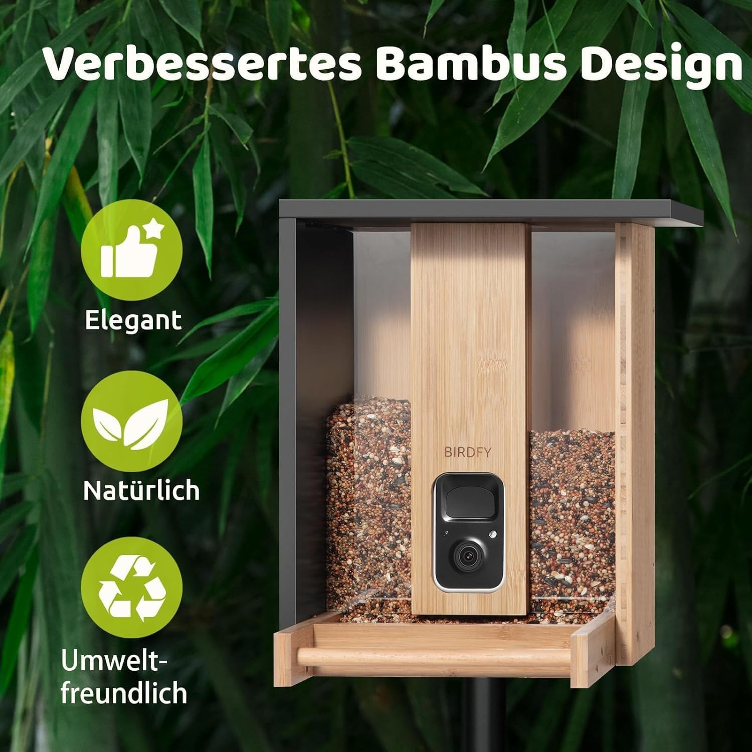 Bamboe Vogelvoederhuis met Camera (54% Korting)