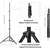 Fotografie Achtergrondsysteem: 2.6x3m Statief met 3 Achtergronden & Klemmen - 29% Korting!