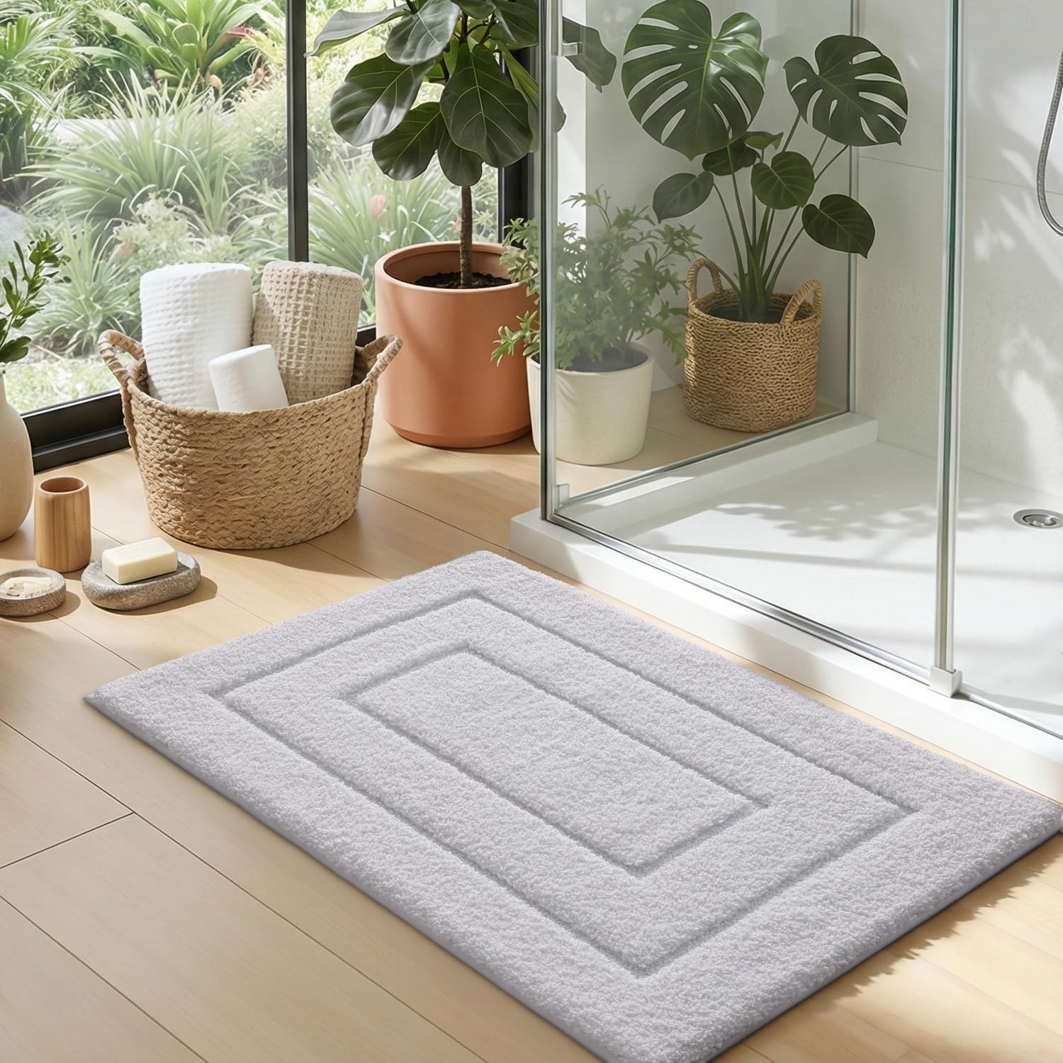 Antislip Badmat 50x80cm Wit - Zacht & Absorberend