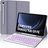 Paarse Toetsenbordhoes voor Samsung Tab S9 FE 10.9" AZERTY met Achtergrondverlichting - 76% Korting