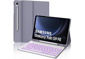 Paarse Toetsenbordhoes voor Samsung Tab S9 FE 10.9" AZERTY met Achtergrondverlichting - 76% Korting
