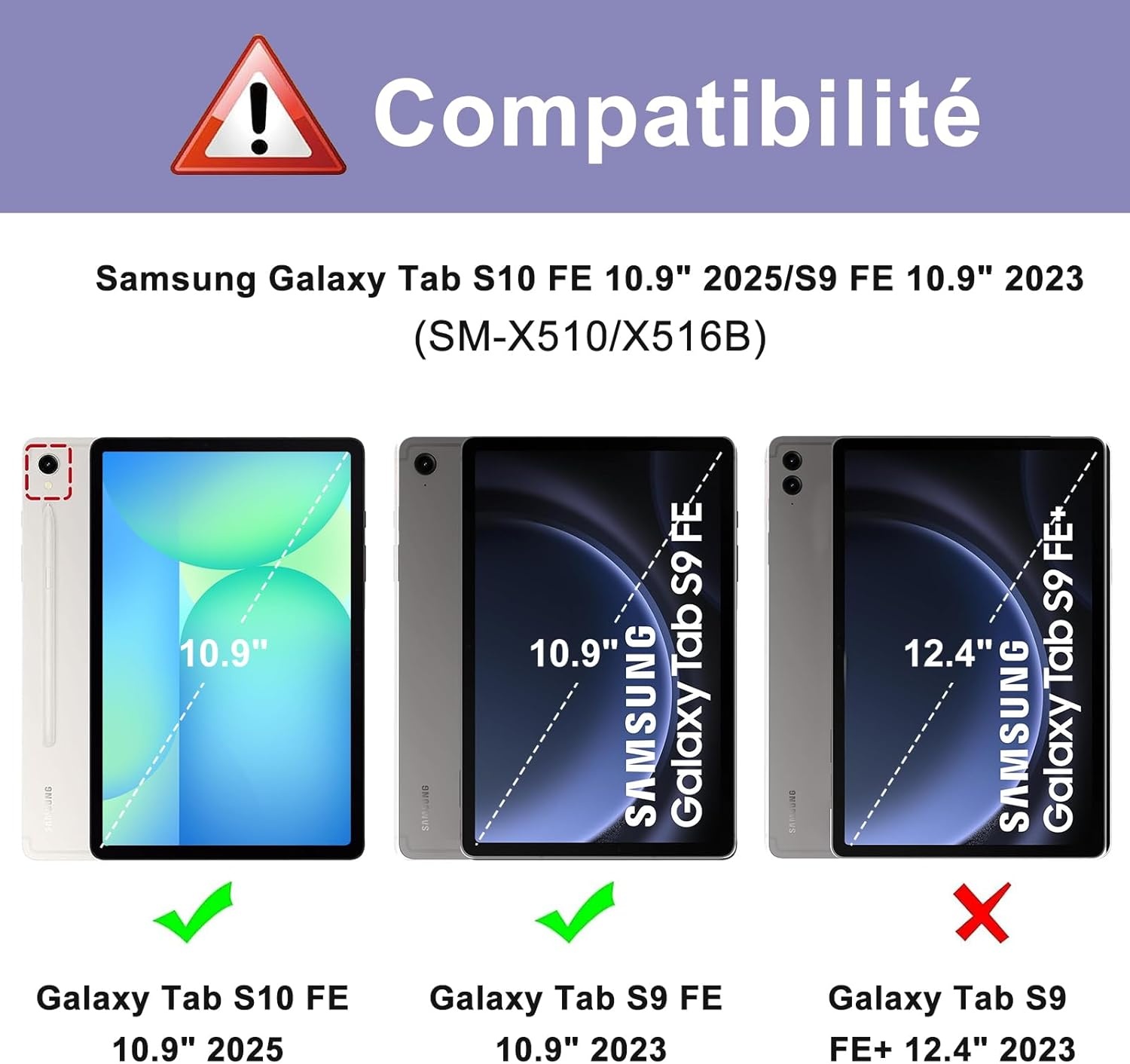 Paarse Toetsenbordhoes voor Samsung Tab S9 FE 10.9" AZERTY met Achtergrondverlichting - 76% Korting