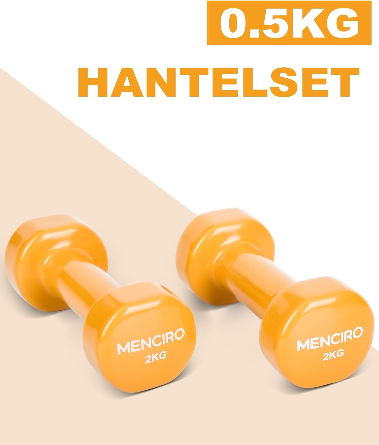 Halterset Gietijzer 2x 2 kg Donkergeel met 32% Korting