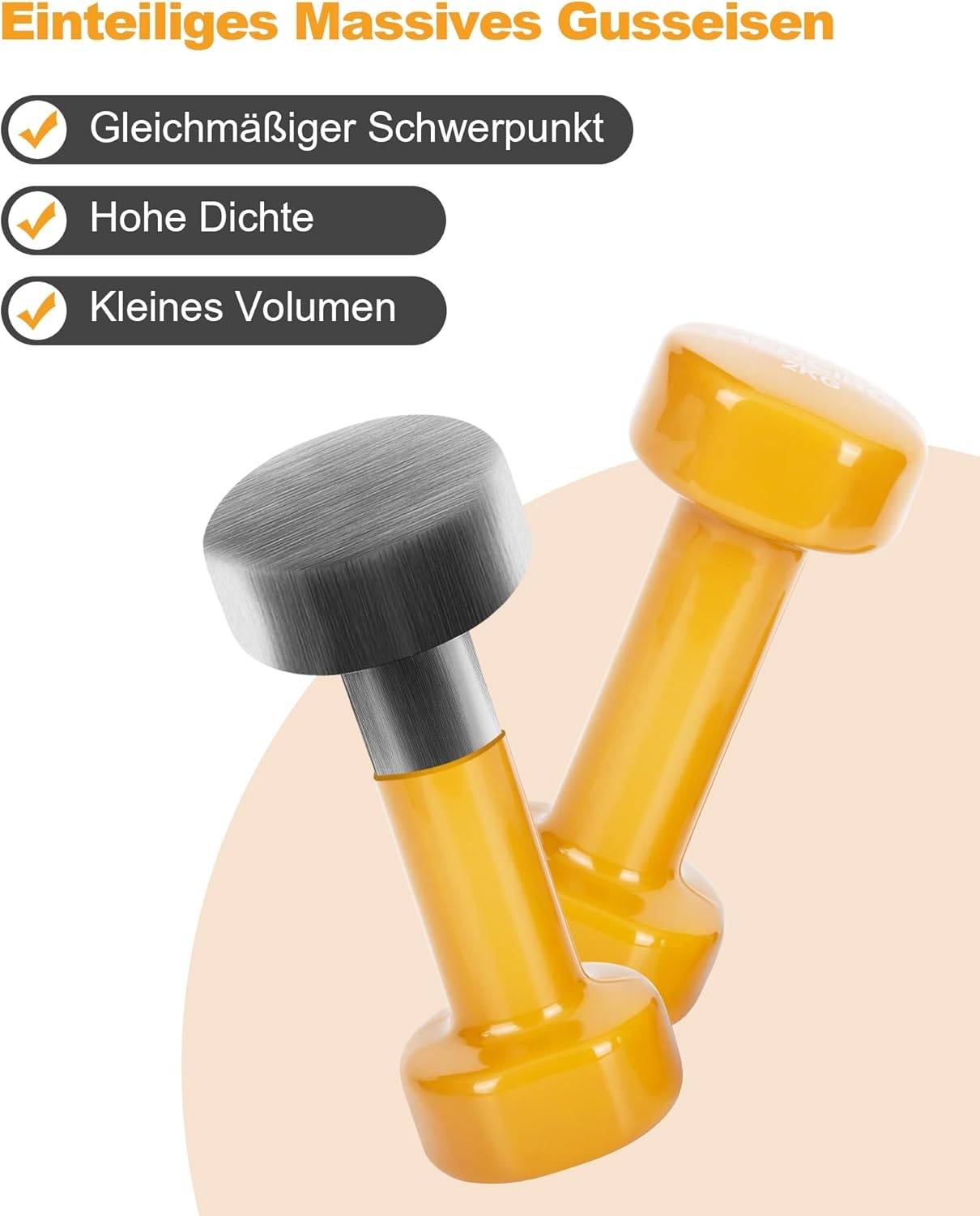 Halterset Gietijzer 2x 2 kg Donkergeel met 32% Korting