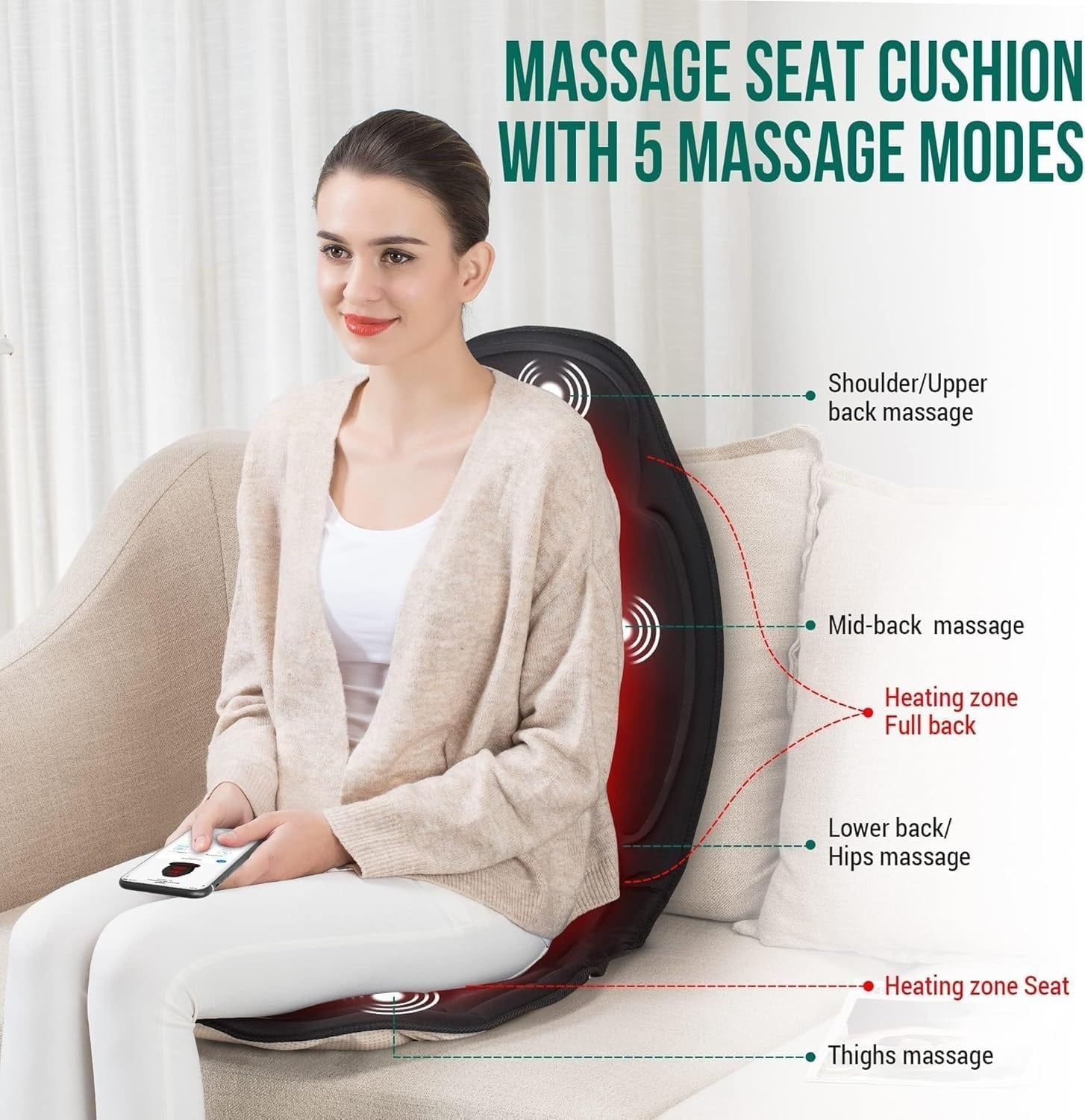Massagestoelkussen met Warmte & Trillingen (34% Korting)