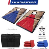 Cornhole Spelset Aluminium Blauw/Rood 3x2 FT - 29% Korting