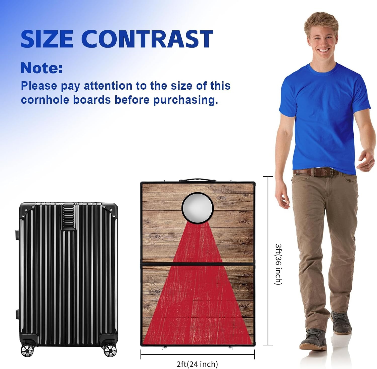 Cornhole Spelset Aluminium Blauw/Rood 3x2 FT - 29% Korting