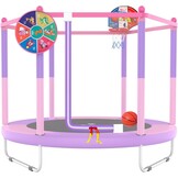 Kindertrampoline 145cm Roze met Basketbalmand - 54% Korting