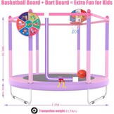 Kindertrampoline 145cm Roze met Basketbalmand - 54% Korting