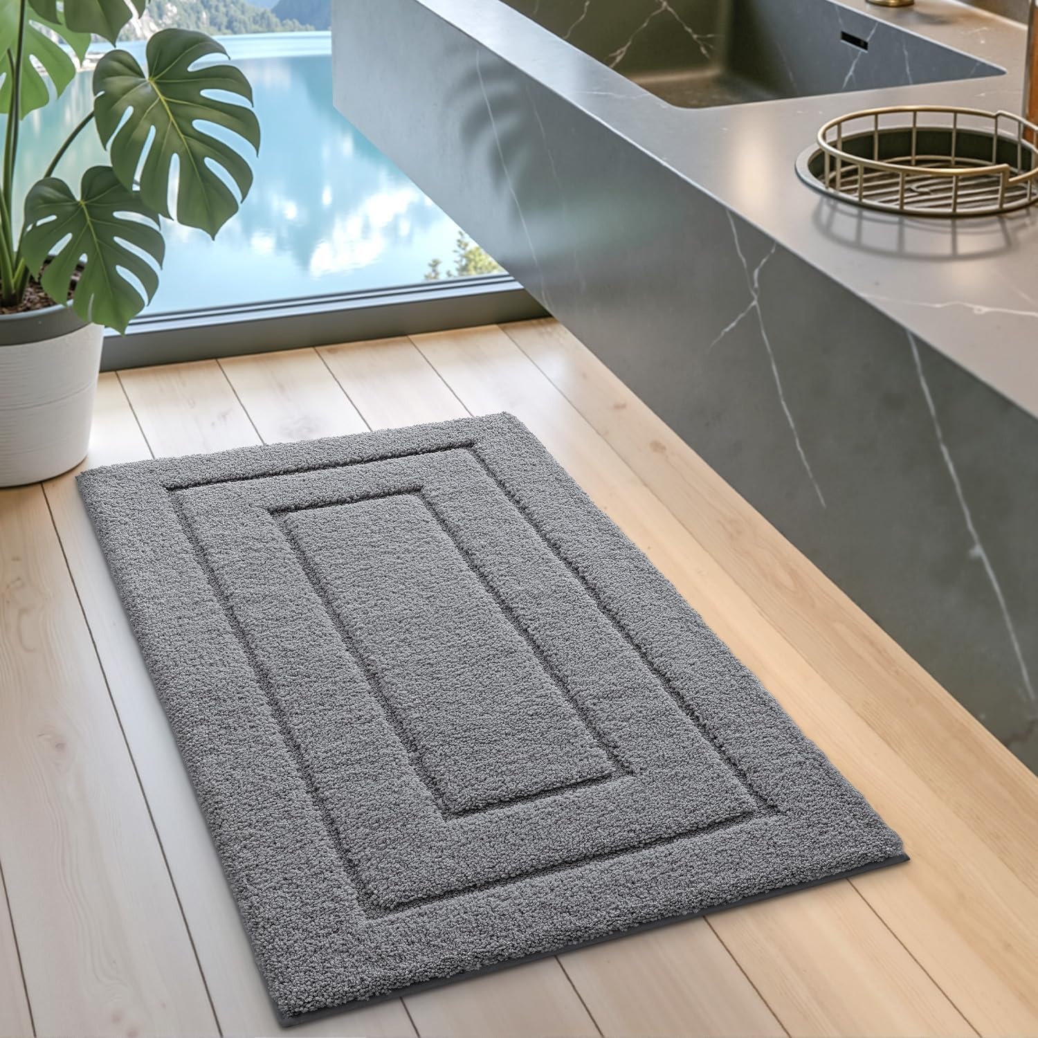 Badmat Grijs 40x60 cm - Zacht & Absorberend (27% Korting)