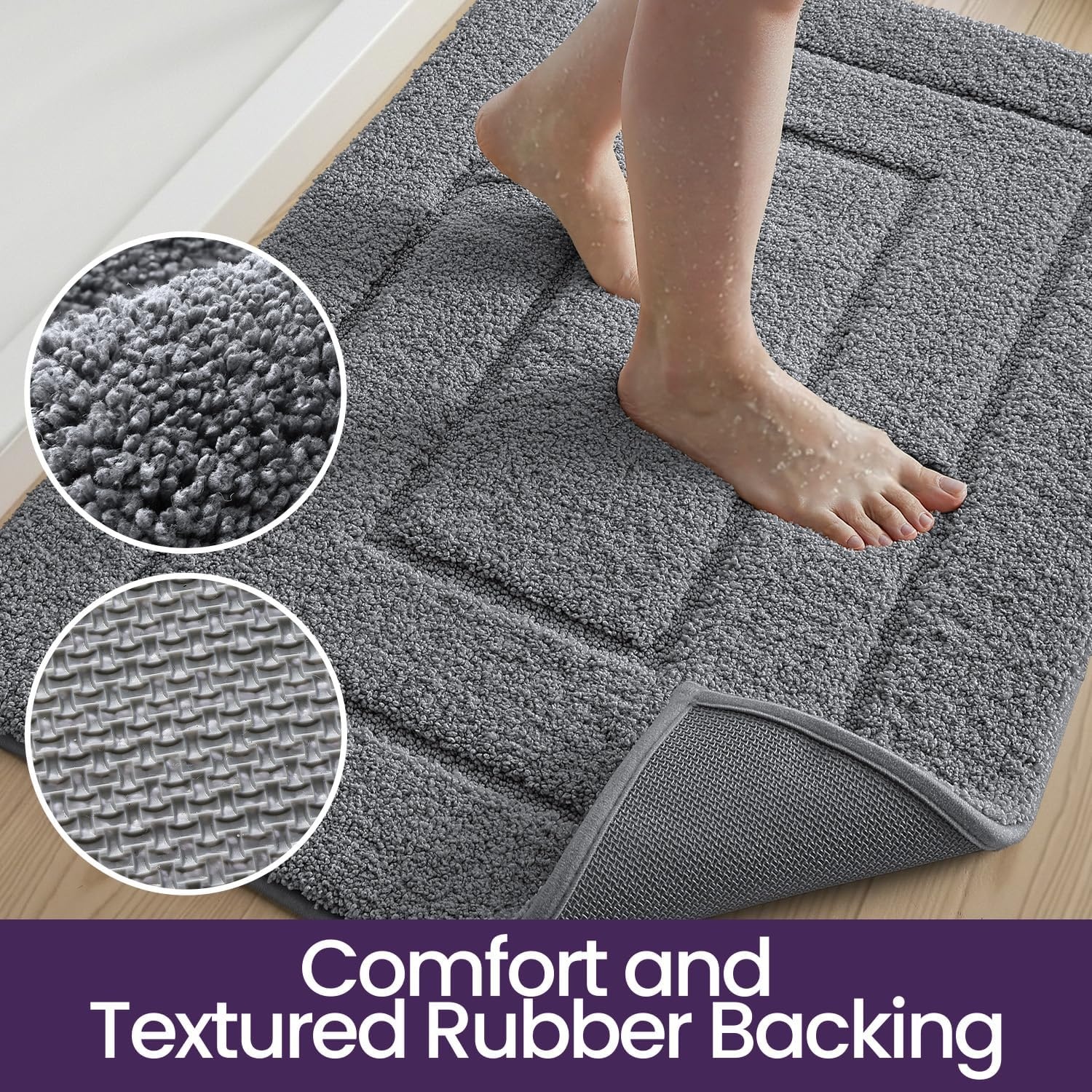 Badmat Grijs 40x60 cm - Zacht & Absorberend (27% Korting)
