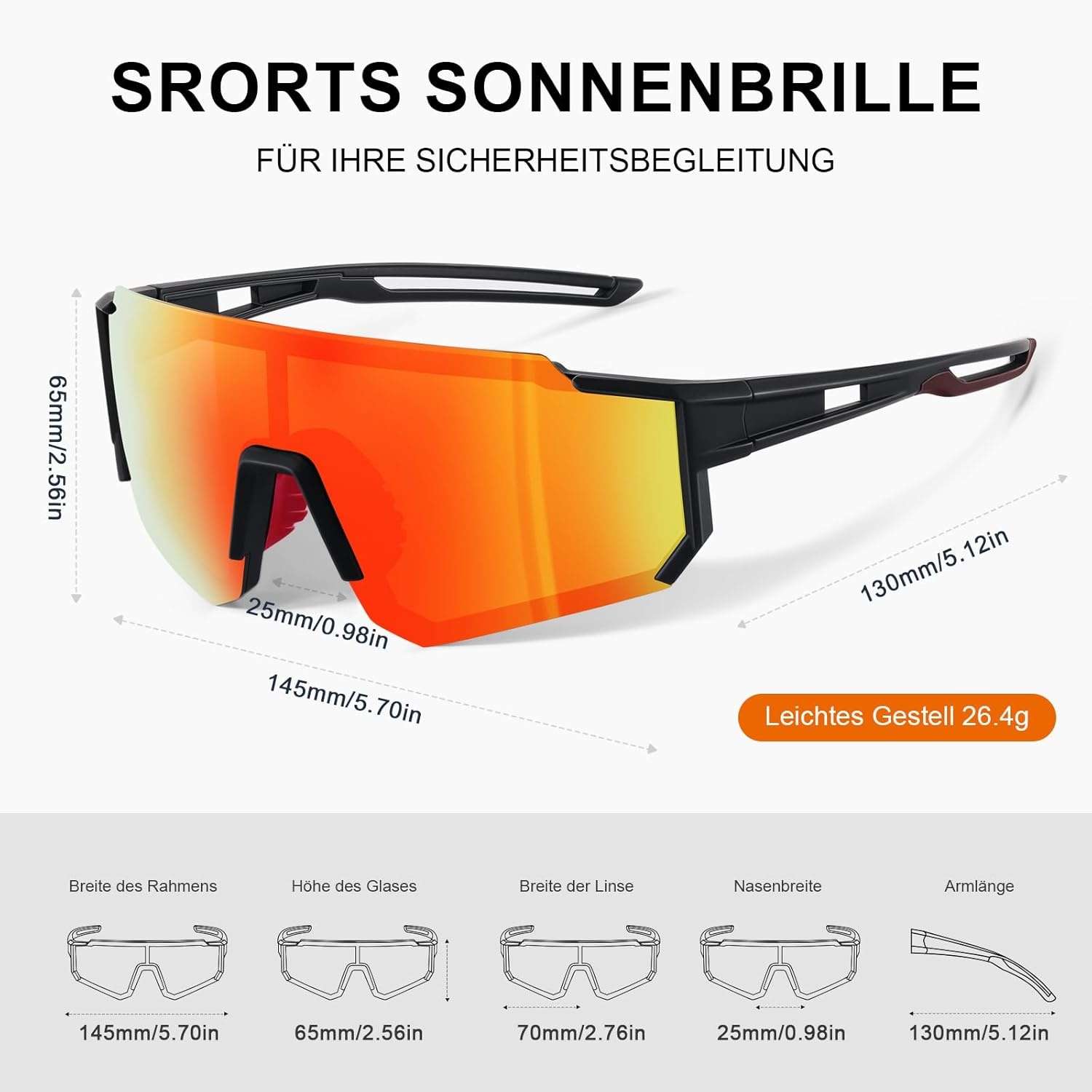Fietsbril Unisex Gepolariseerd UV400 - Panoramisch Zicht