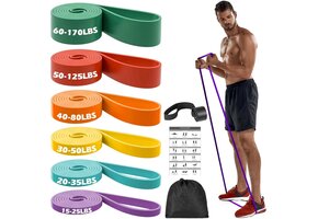 Weerstandsbanden Set (6 Stuks) - Krachttraining & Yoga met 28% Korting