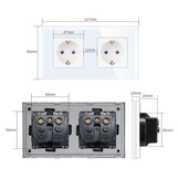 Dubbele Schuko Wandcontactdoos - Gehard Glas - Wit - 33% Korting