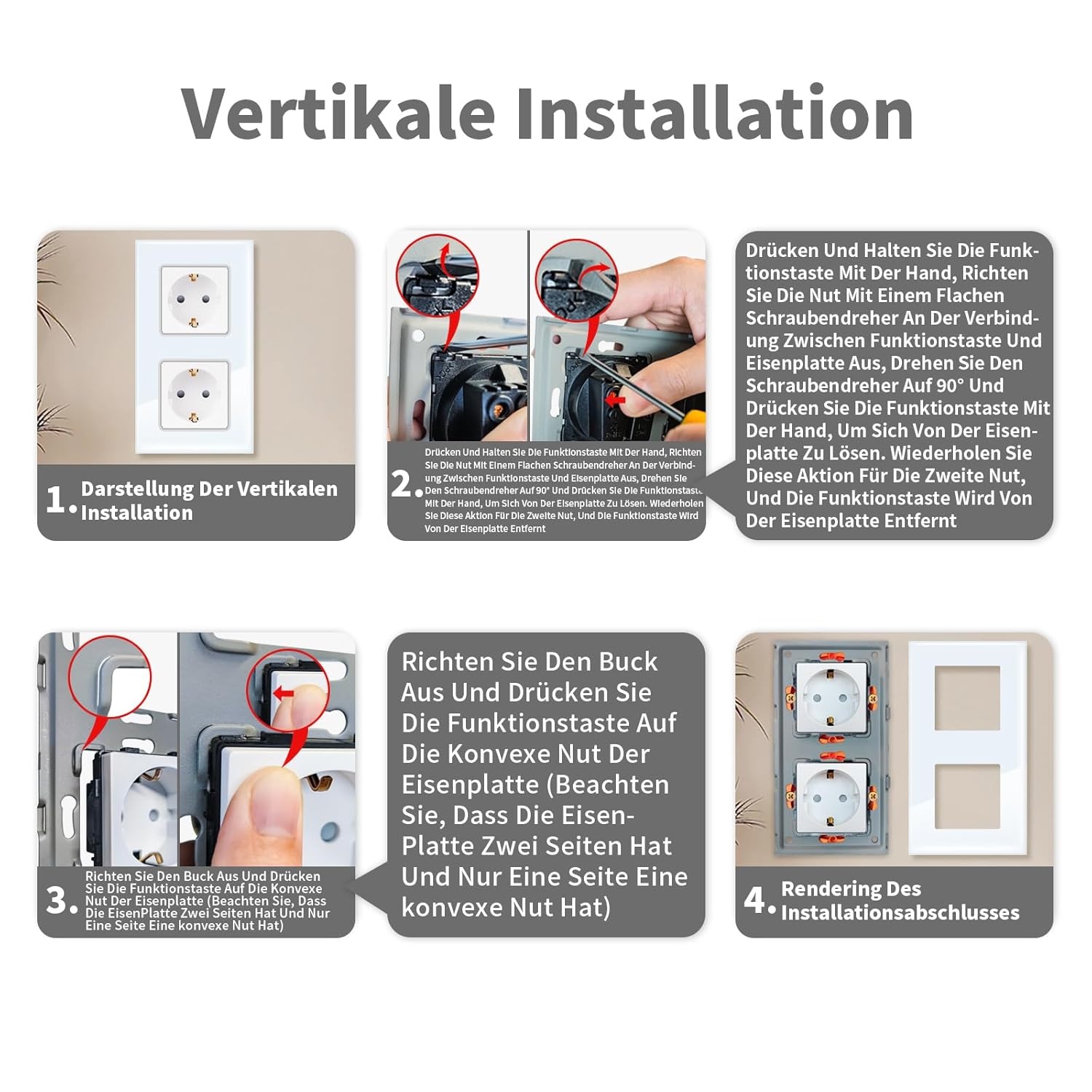 Dubbele Schuko Wandcontactdoos - Gehard Glas - Wit - 33% Korting