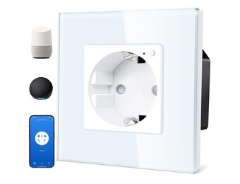 Smart Stopcontact Wit Glas met App & Spraakbesturing (31% korting)